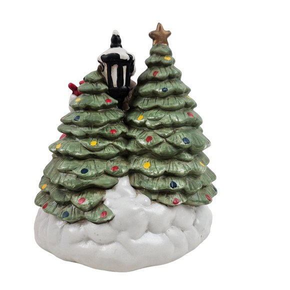Vintage Share The Joy Christmas Holiday Tree Musical Carolers Wind Up Porcelain - Picture 6 of 10